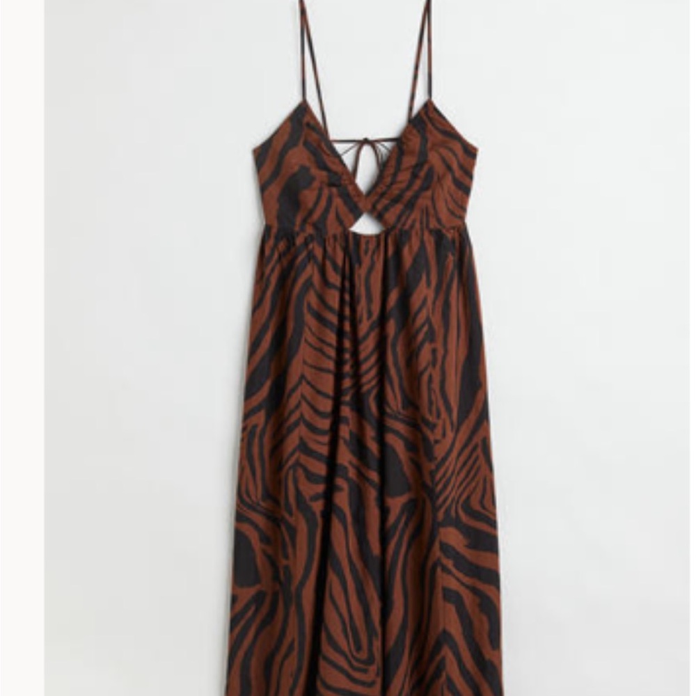 NWT H&M size L Maxi Dress Strappy Animal Print